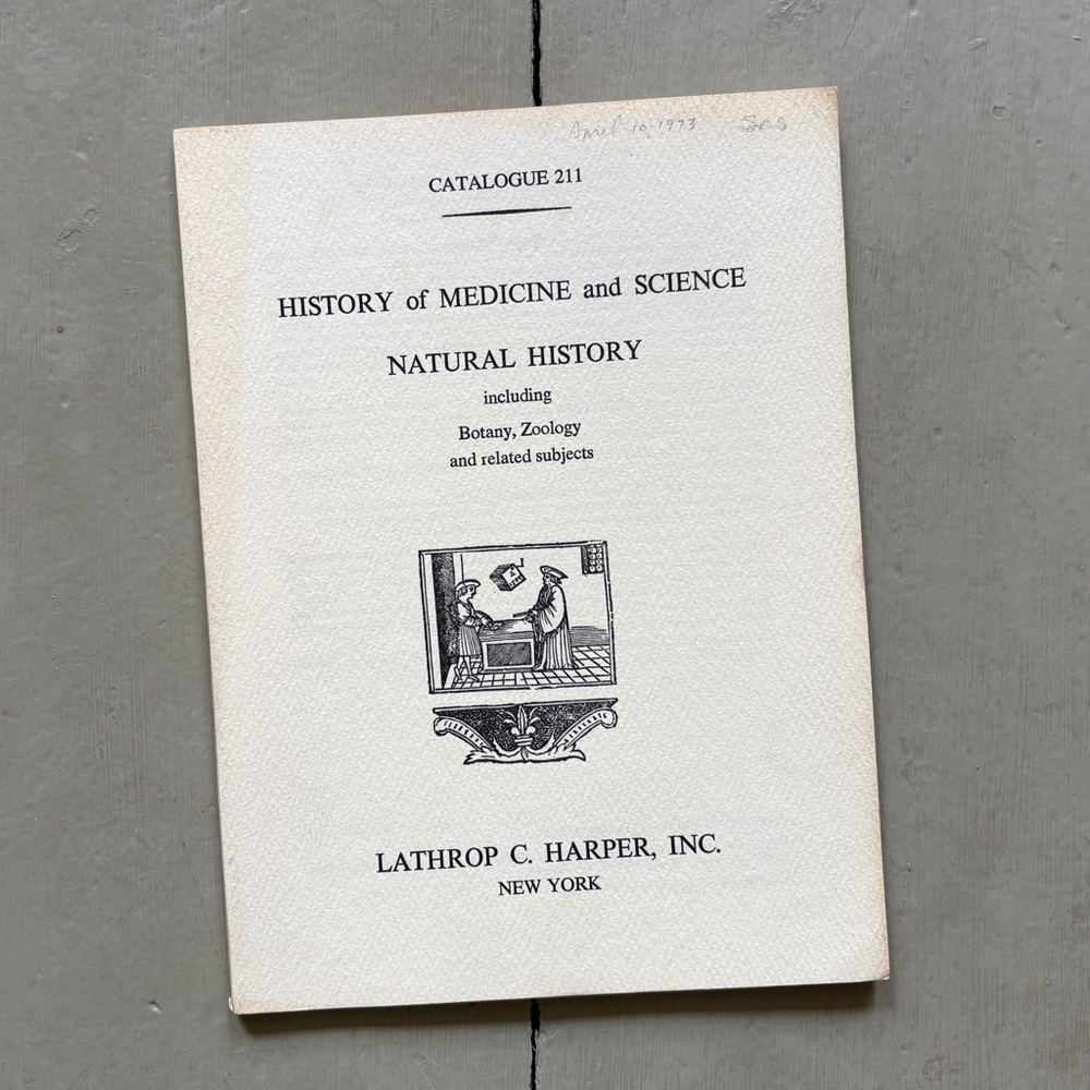 1973 Lathrop C Harper Catalogue 211 Natural History Medicine Science Botany